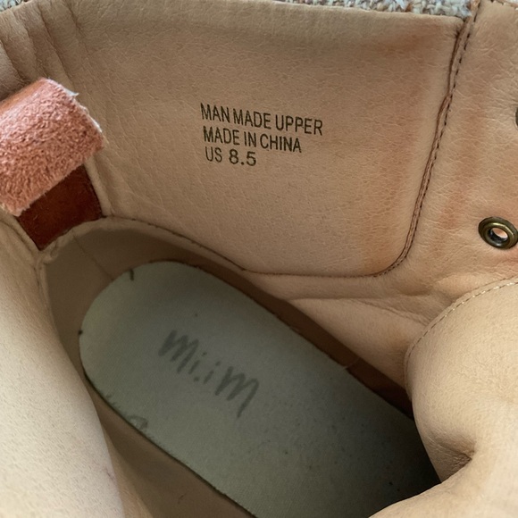 Mi.iM Camel Lace Up Suede Platform, Chunky Heel Ankle Boots, Women’s Sz 8.5 - Picture 10 of 12